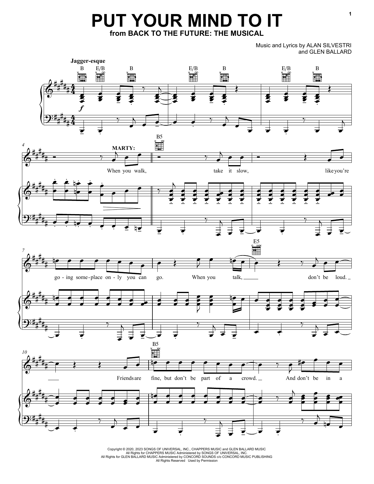 Download Glen Ballard and Alan Silvestri Put Your Mind To It (from Back To The F Sheet Music