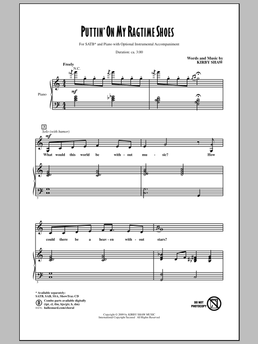 Download Kirby Shaw Puttin' On My Ragtime Shoes Sheet Music