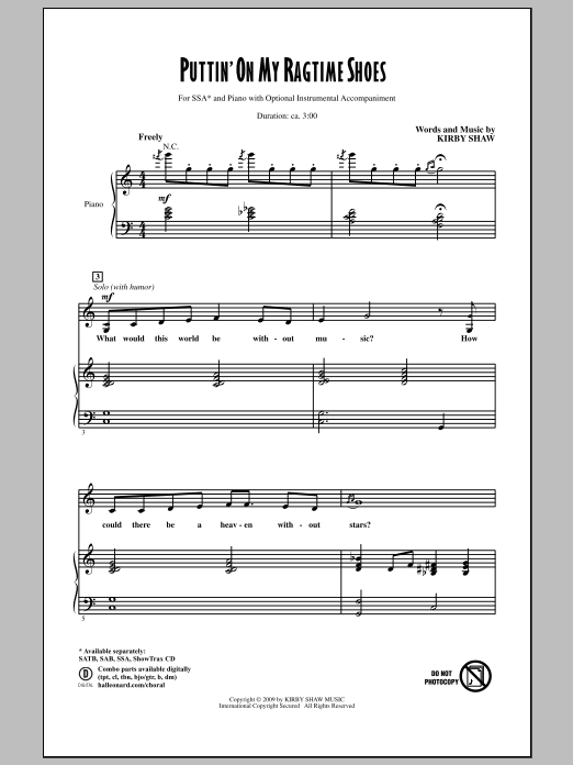 Download Kirby Shaw Puttin' On My Ragtime Shoes Sheet Music
