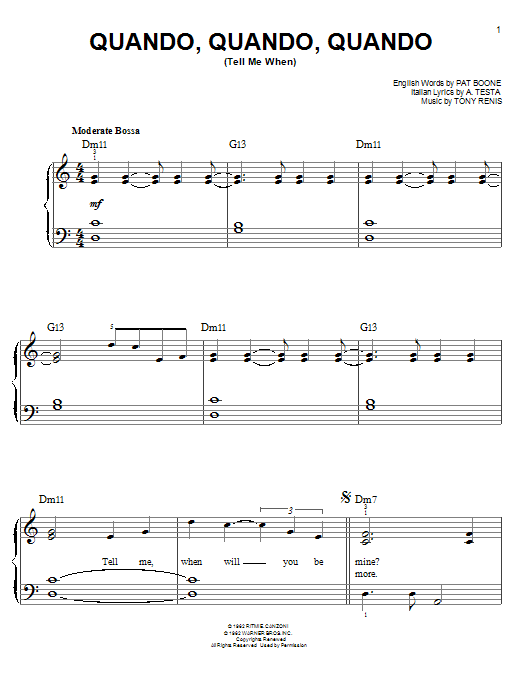 Download Michael Buble Quando, Quando, Quando (Tell Me When) Sheet Music