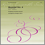 Download or print Quartet No. 4 (K. 157, Mvt. 3 Presto) (arr. Gregory Sisco) - Eb Baritone Saxophone Sheet Music Printable PDF 2-page score for Classical / arranged Woodwind Ensemble SKU: 458182.