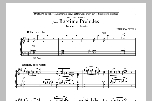 Download Emerson Peters Queen Of Hearts (from Ragtime Preludes) Sheet Music