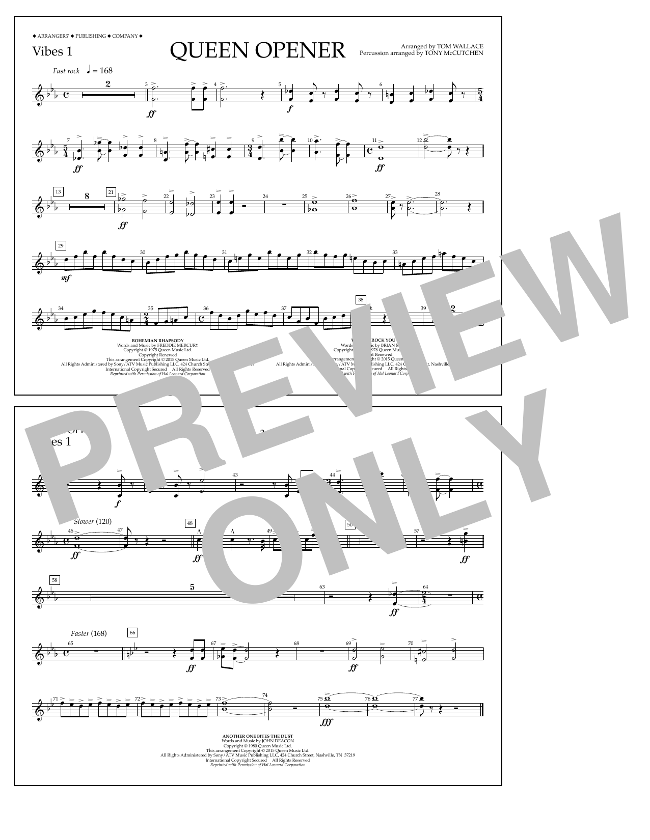 Download Tom Wallace Queen Opener - Vibes 1 Sheet Music