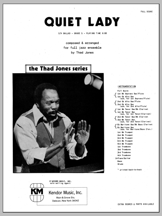 Download Thad Jones Quiet Lady - Full Score Sheet Music