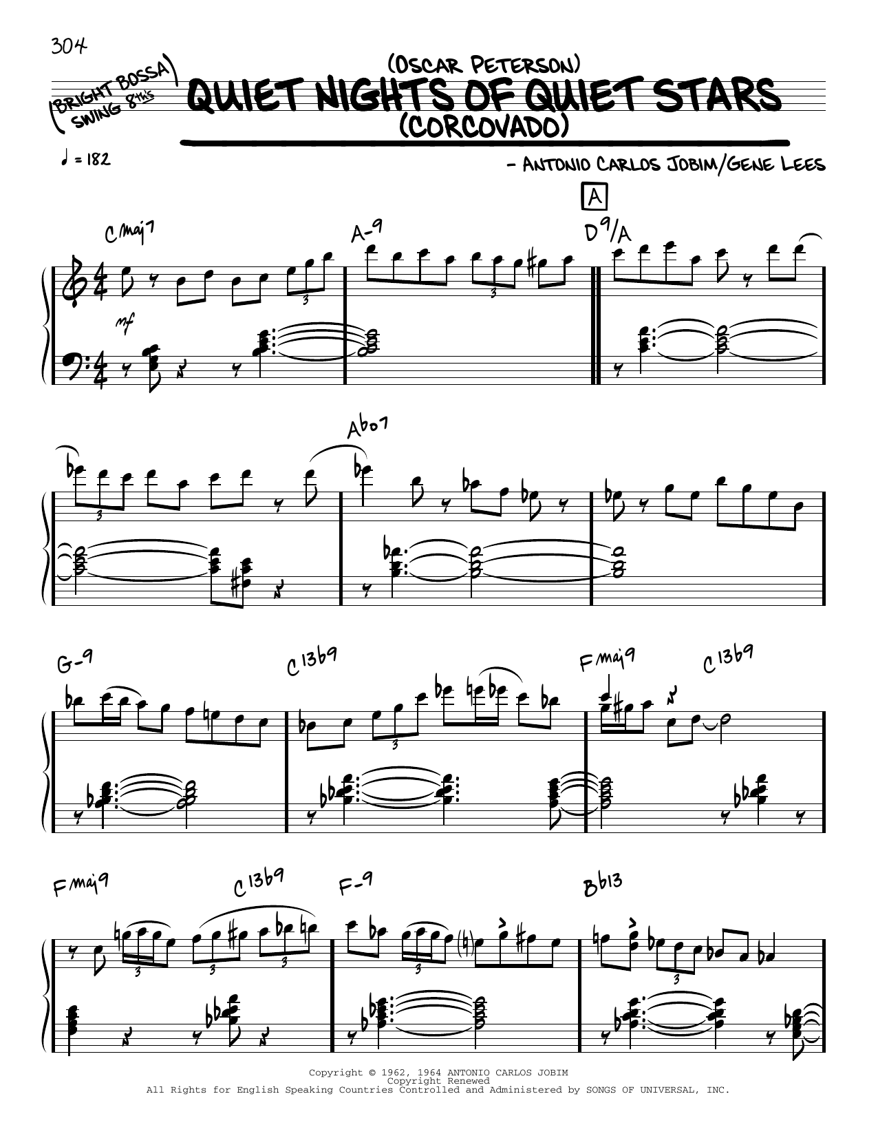 Download Oscar Peterson Quiet Nights Of Quiet Stars (solo only) Sheet Music