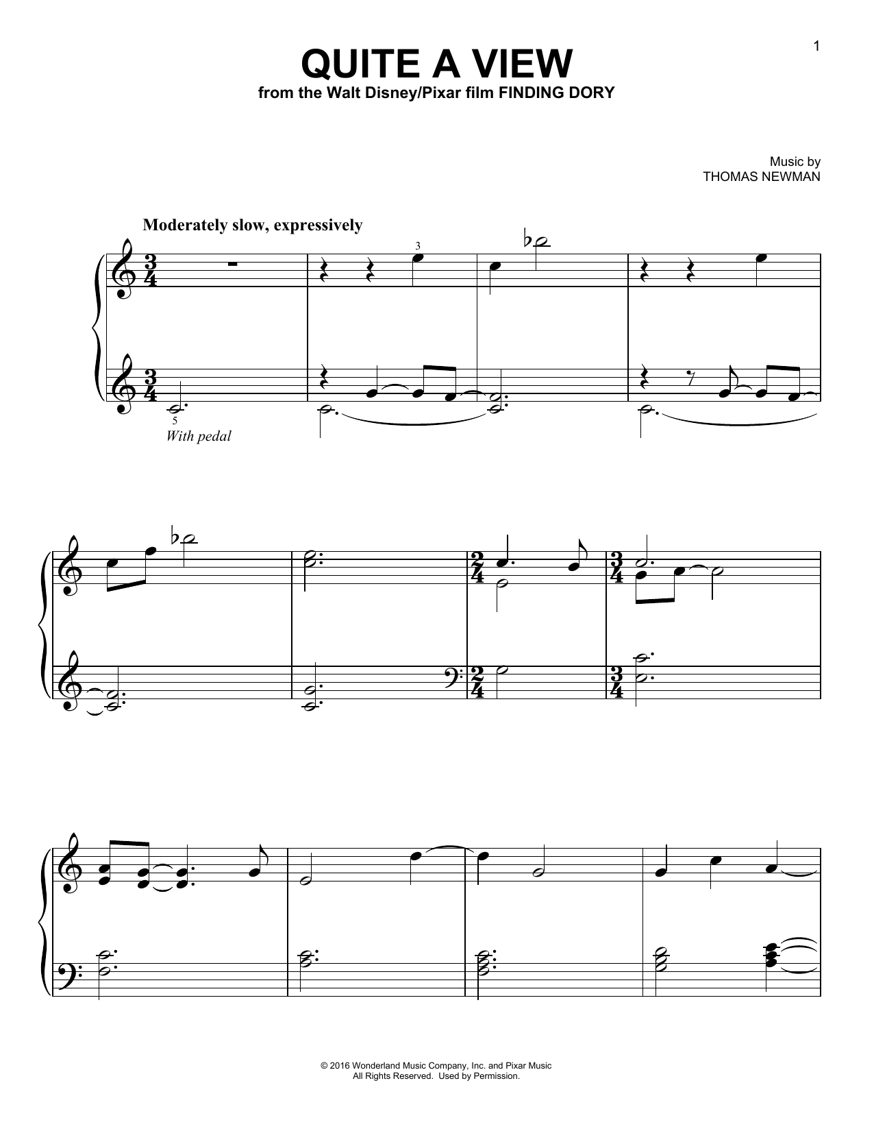 Download Thomas Newman Quite A View Sheet Music