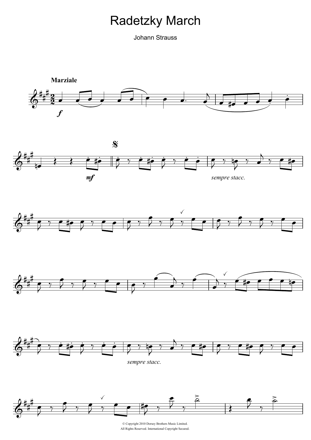 Download Johann Strauss Radetzky March Op. 228 Sheet Music