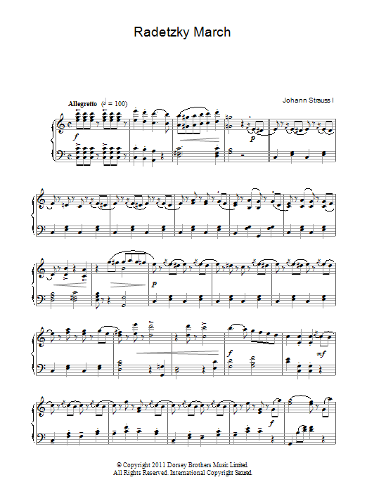 Download Johann Strauss I Radetzky March Op. 228 Sheet Music