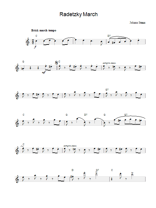 Johann Strauss I Radetzky March sheet music notes printable PDF score