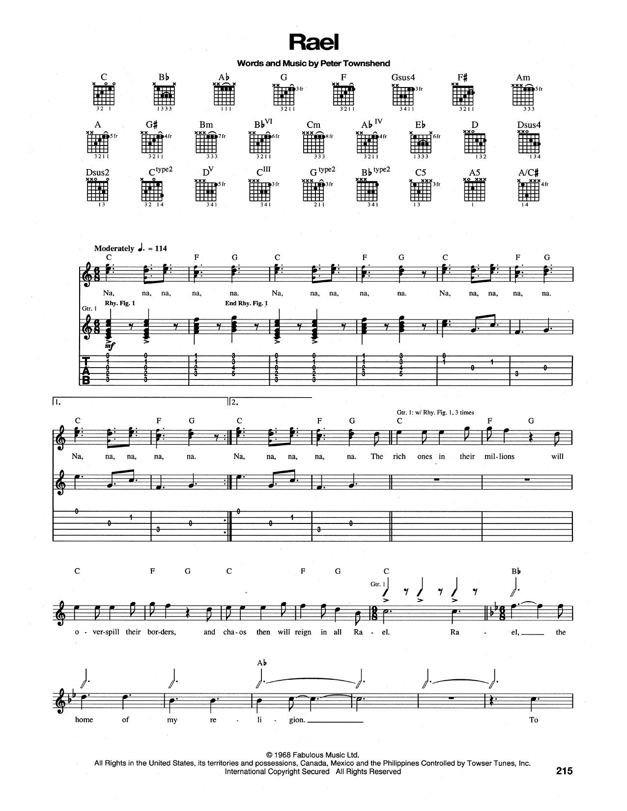 Download The Who Rael Sheet Music