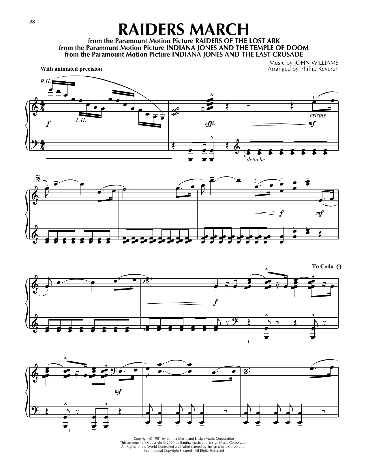 Download John Williams Raiders March (from Indiana Jones) (arr Sheet Music