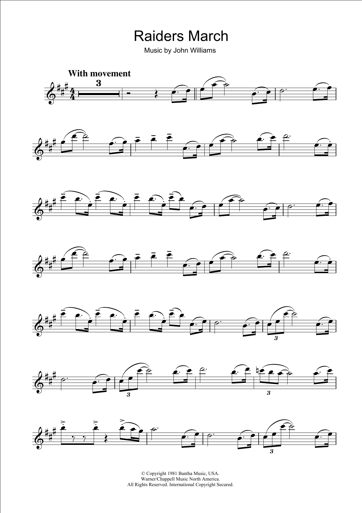 Download John Williams Raiders March (from Raiders Of The Lost Sheet Music