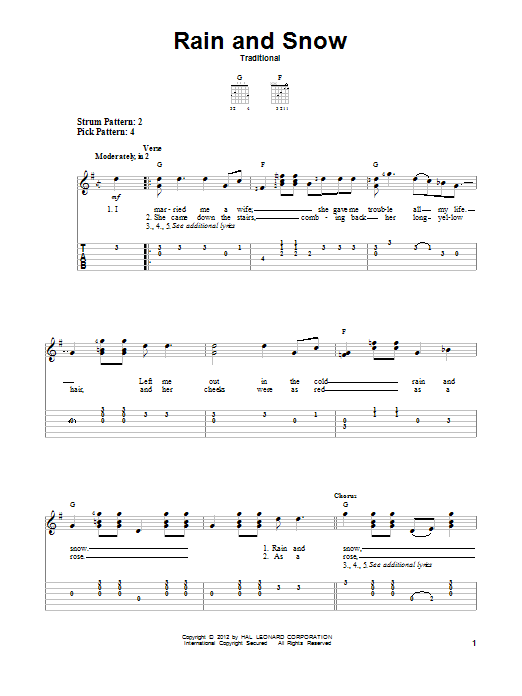 Download Traditional Rain And Snow Sheet Music