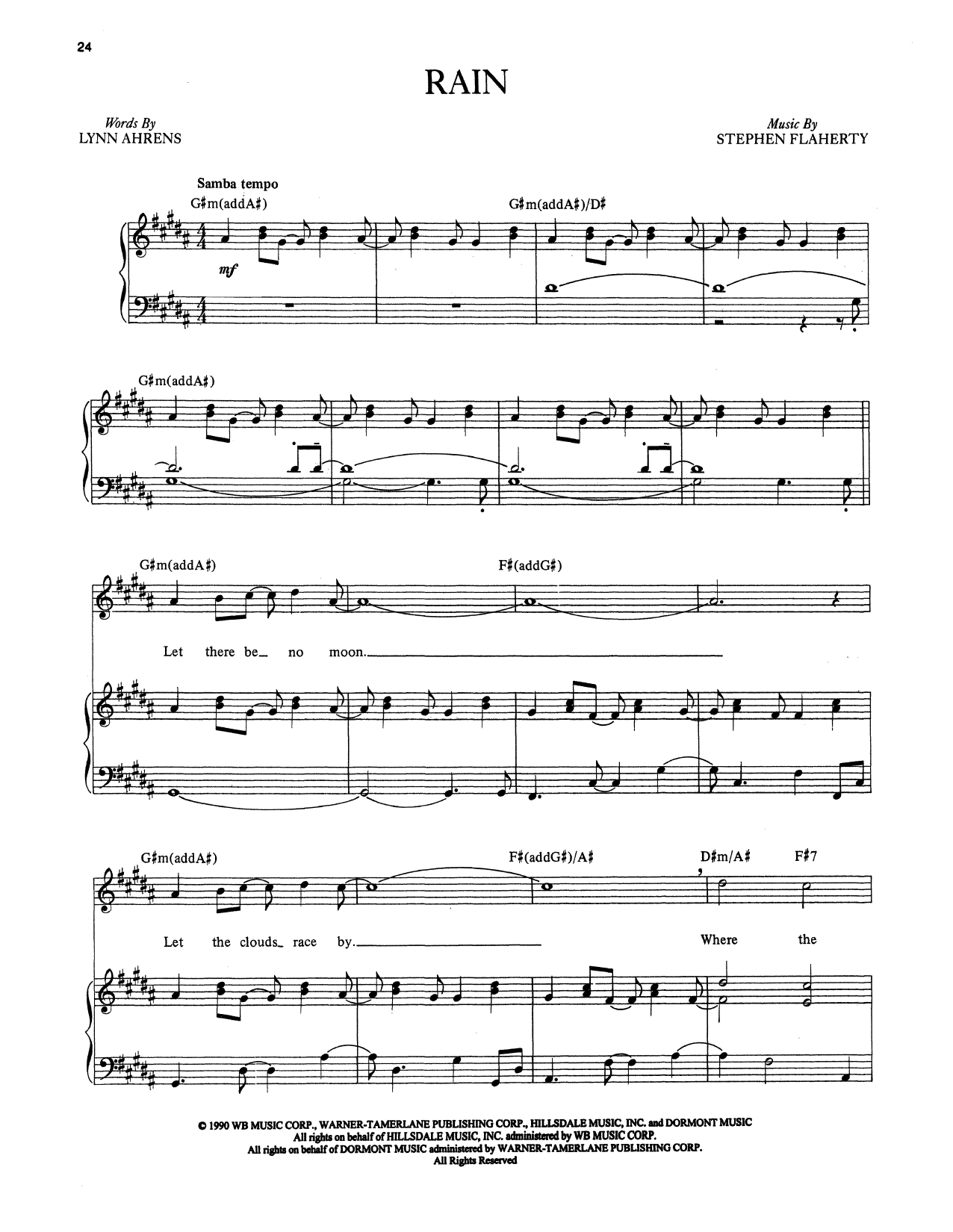 Download Stephen Flaherty and Lynn Ahrens Rain (from Once on This Island) Sheet Music