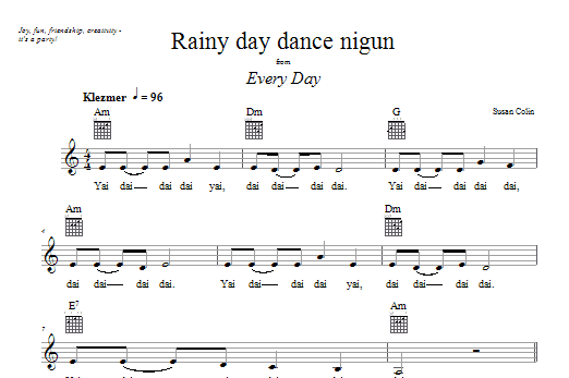 Download Susan Colin Rainy Day Dance Nigun Sheet Music
