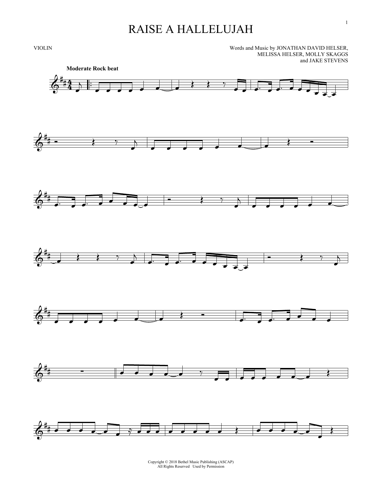 Bethel Music Raise A Hallelujah sheet music notes printable PDF score
