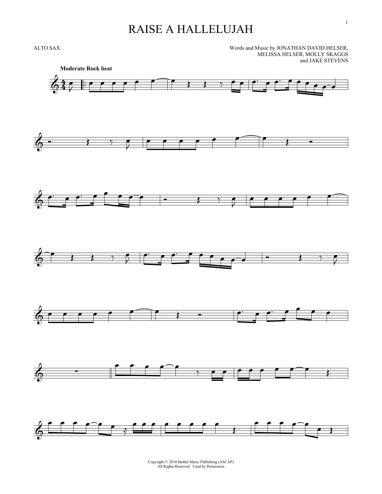 Bethel Music Raise A Hallelujah sheet music notes printable PDF score