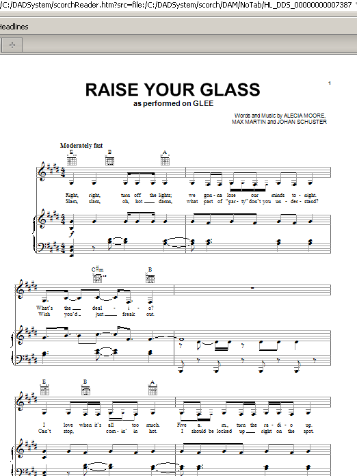 Download Glee Cast Raise Your Glass Sheet Music