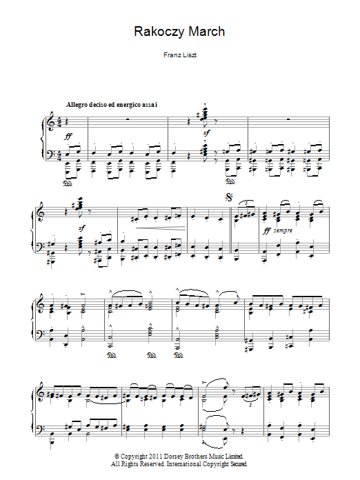 Download Franz Liszt Rakoczy March Sheet Music