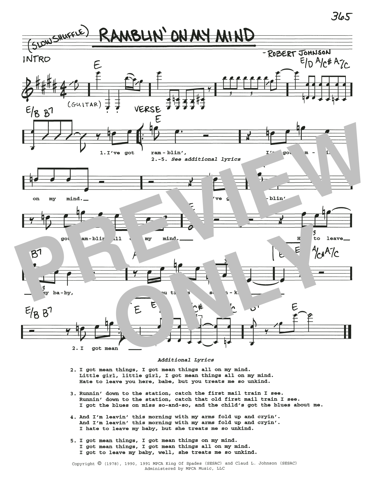 Download Eric Clapton Ramblin' On My Mind Sheet Music