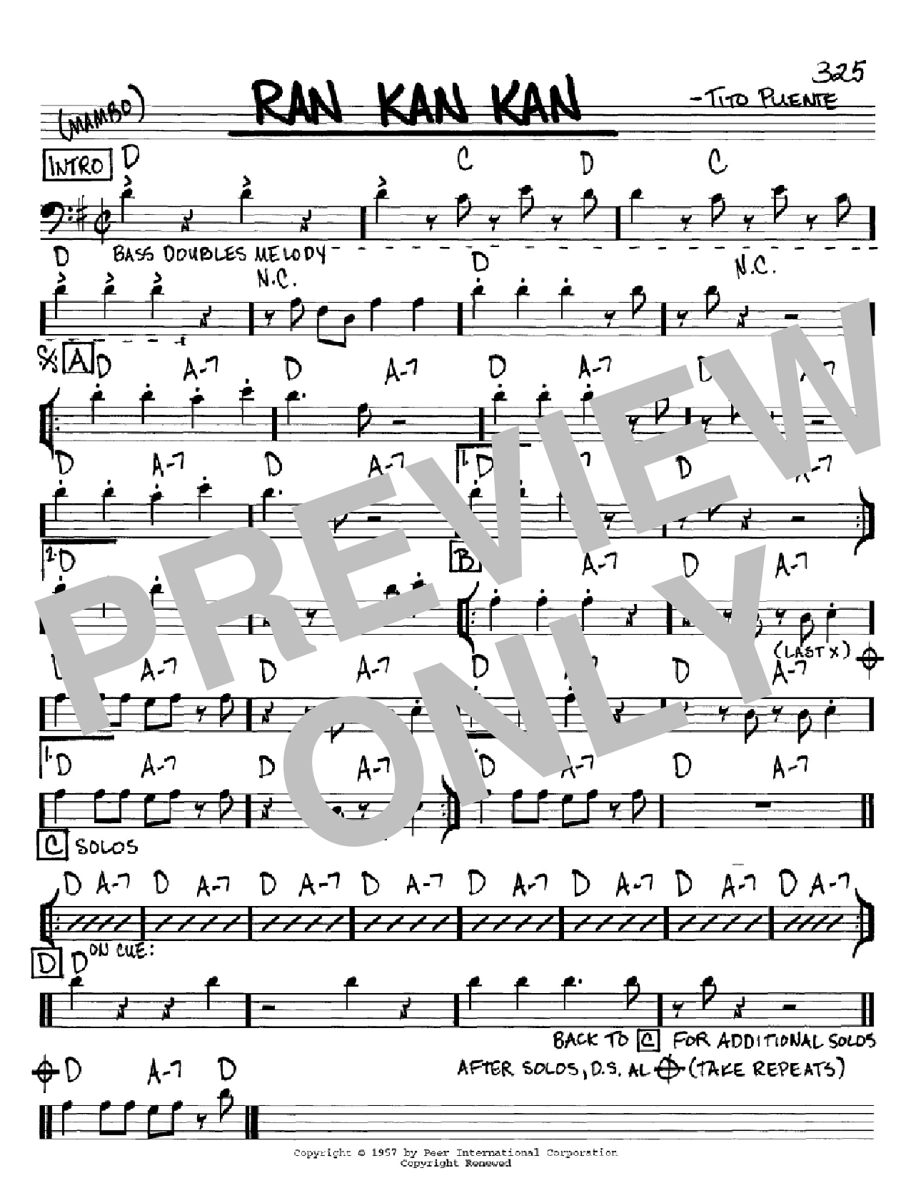 Download Tito Puente Ran Kan Kan Sheet Music