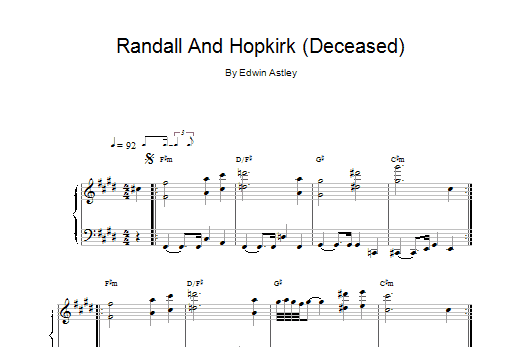 Download Edwin Astley Randall And Hopkirk (Deceased) Sheet Music