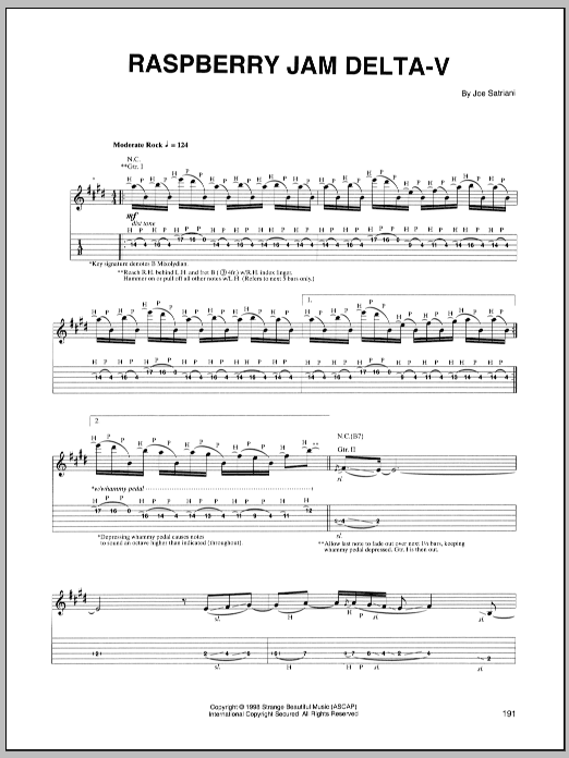 Download Joe Satriani Raspberry Jam Delta-V Sheet Music