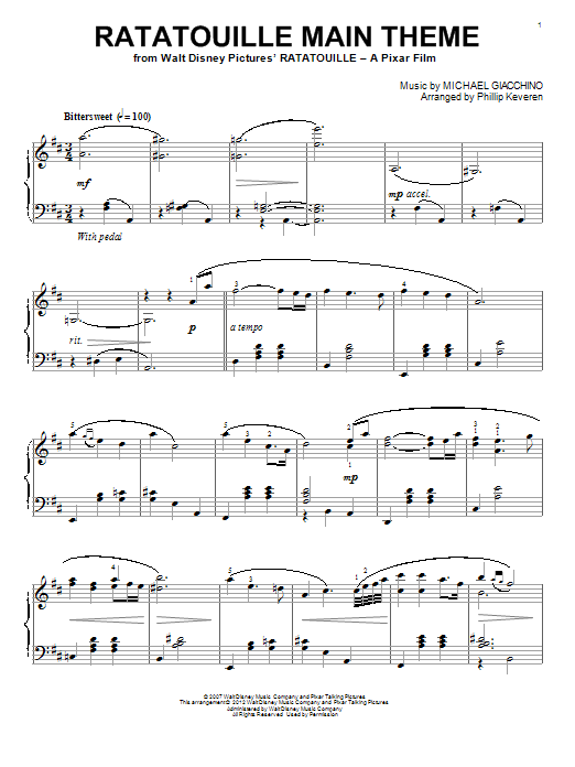 Download Michael Giacchino Ratatouille (Main Theme) [Classical ver Sheet Music