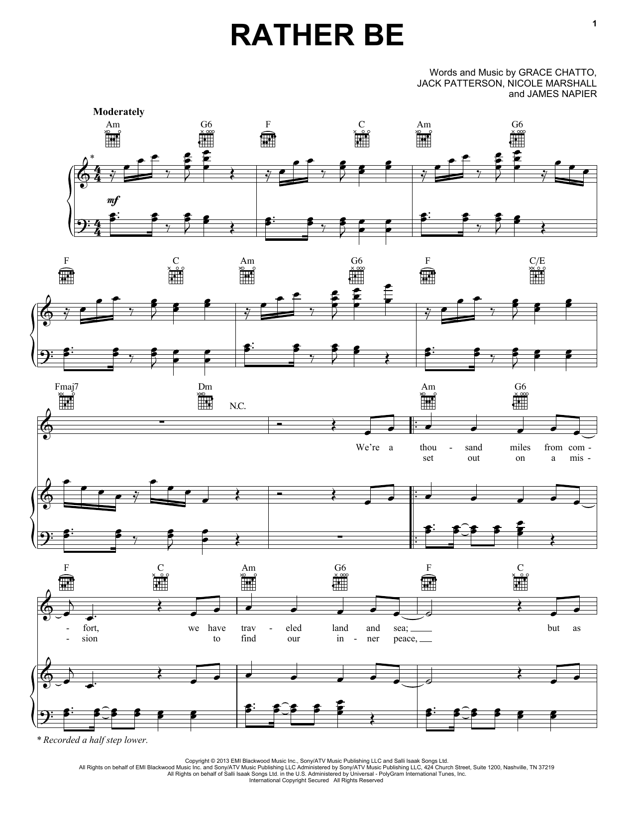 Download Clean Bandit feat. Jess Glynne Rather Be Sheet Music