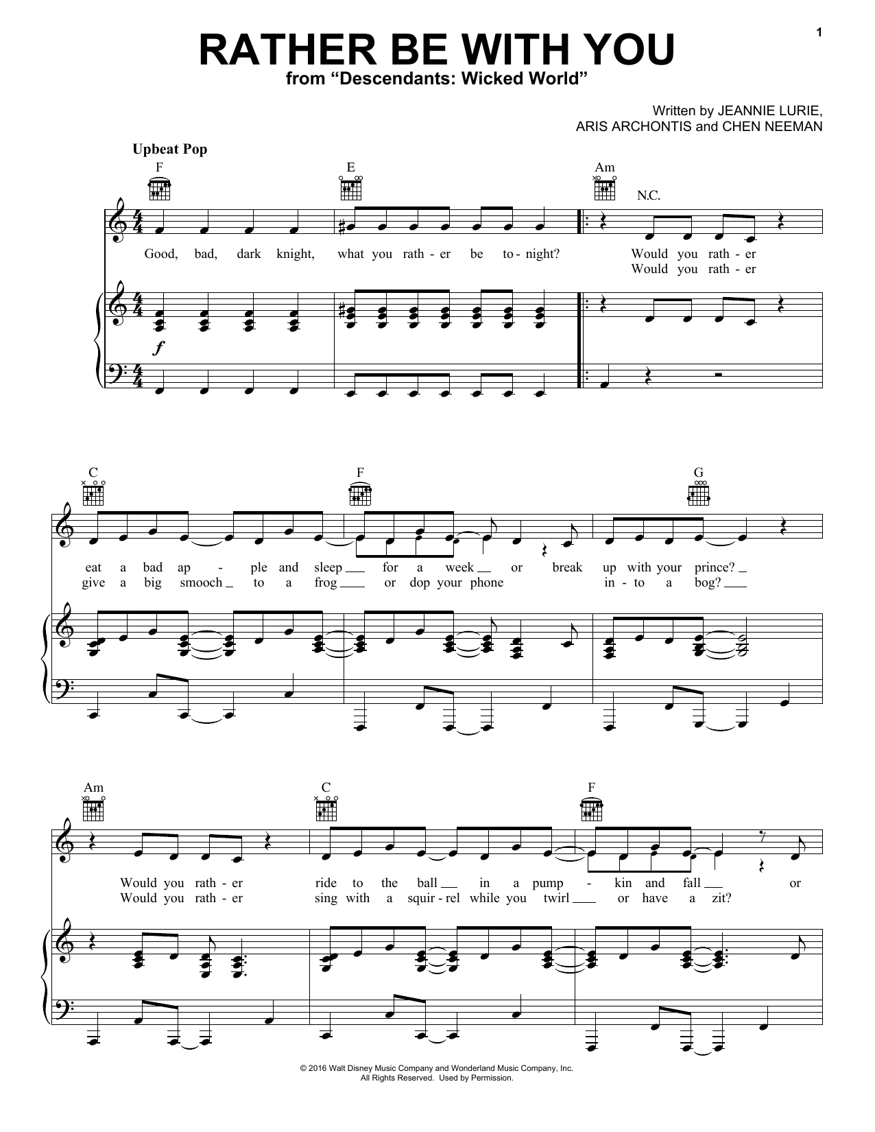 Download Chen Neeman Rather Be With You (from Disney's Desce Sheet Music