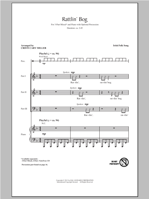 Download Traditional Rattlin' Bog (arr. Cristi Cary Miller) Sheet Music
