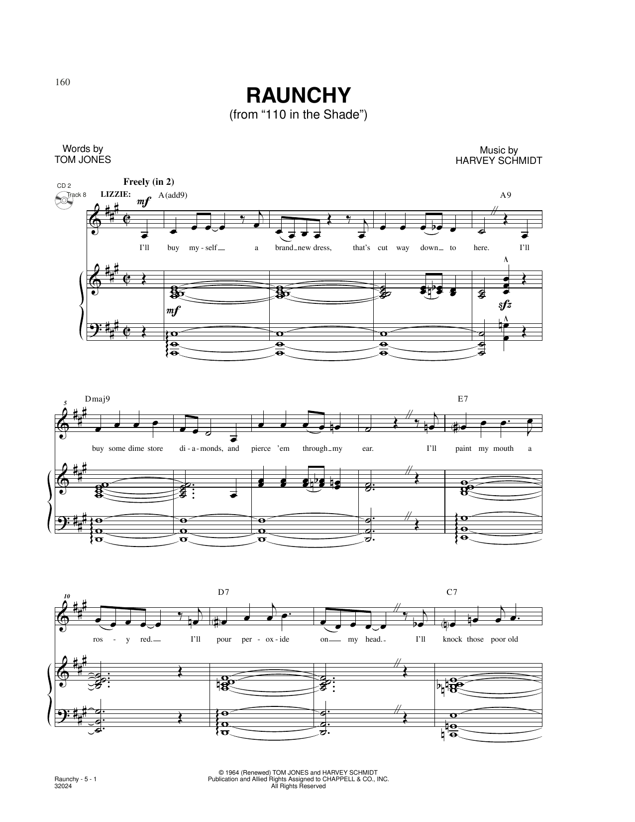 Download Harvey Schmidt and Tom Jones Raunchy (from 110 In The Shade) Sheet Music