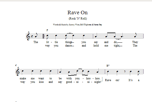 Download Buddy Holly Rave On Sheet Music