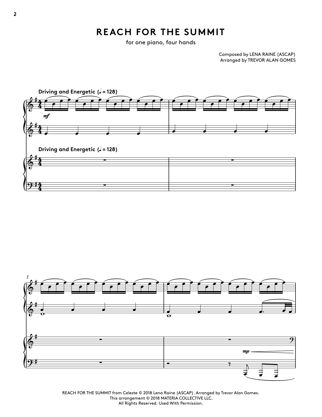 Download Lena Raine Reach For The Summit (from Celeste Pian Sheet Music