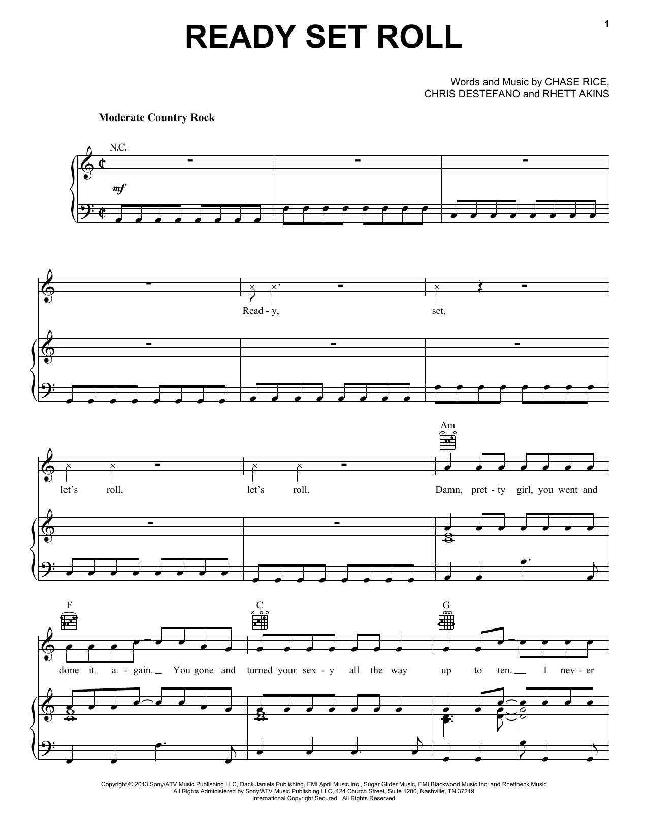 Download Chase Rice Ready Set Roll Sheet Music