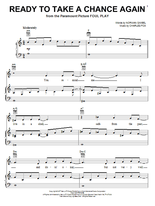Barry Manilow Ready To Take A Chance Again (Love Theme) sheet music notes printable PDF score