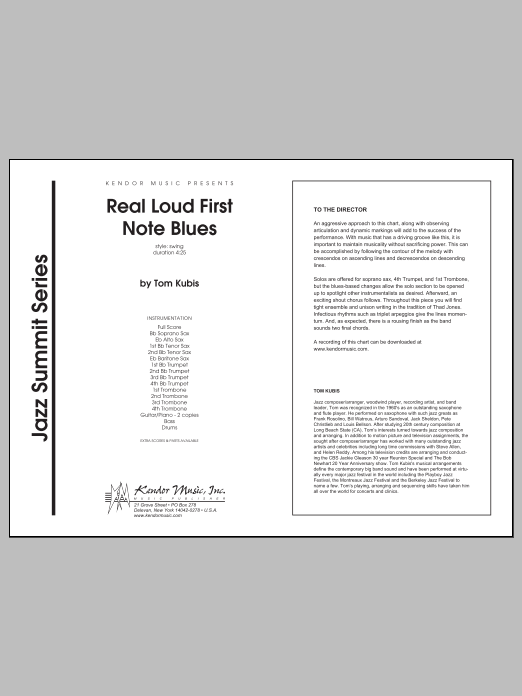 Download Tom Kubis Real Loud First Note Blues - Full Score Sheet Music