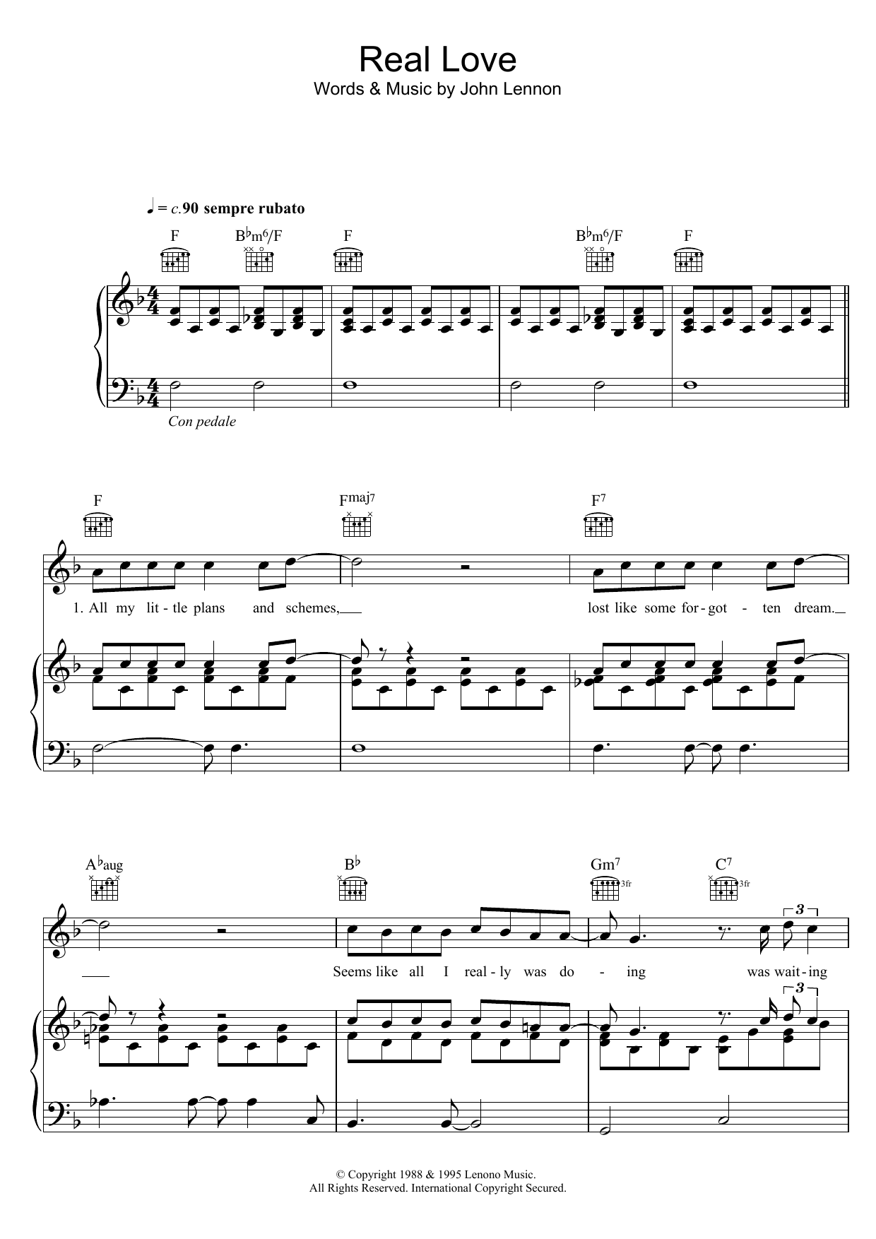 Download Tom Odell Real Love Sheet Music