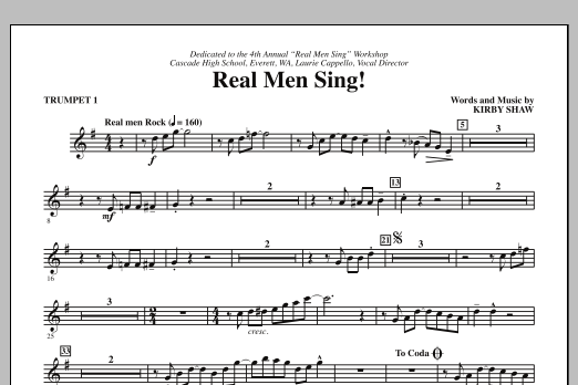 Download Kirby Shaw Real Men Sing! - Bb Trumpet 1 Sheet Music