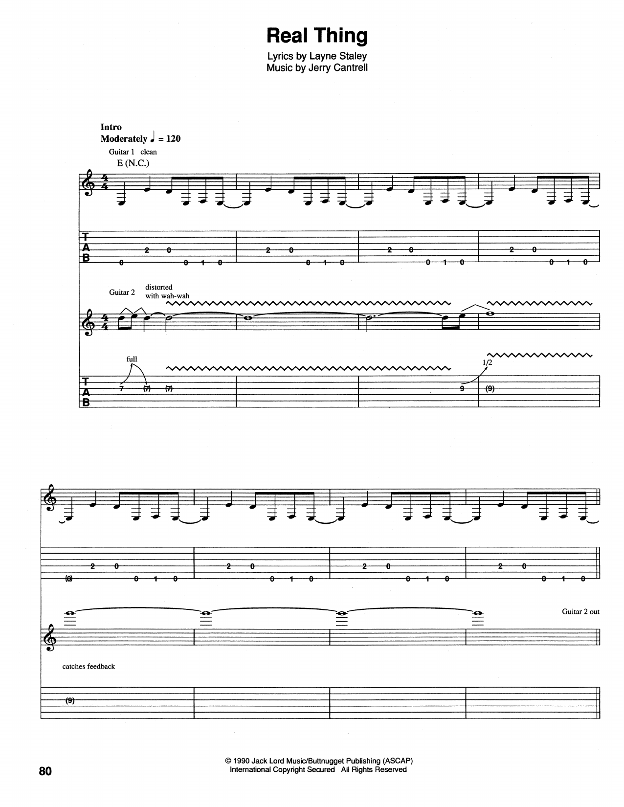 Download Alice In Chains Real Thing Sheet Music