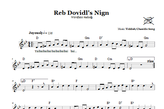 Download Yiddish/Chasidic Song Reb Dovidl's Nign (Wordless Melody) Sheet Music