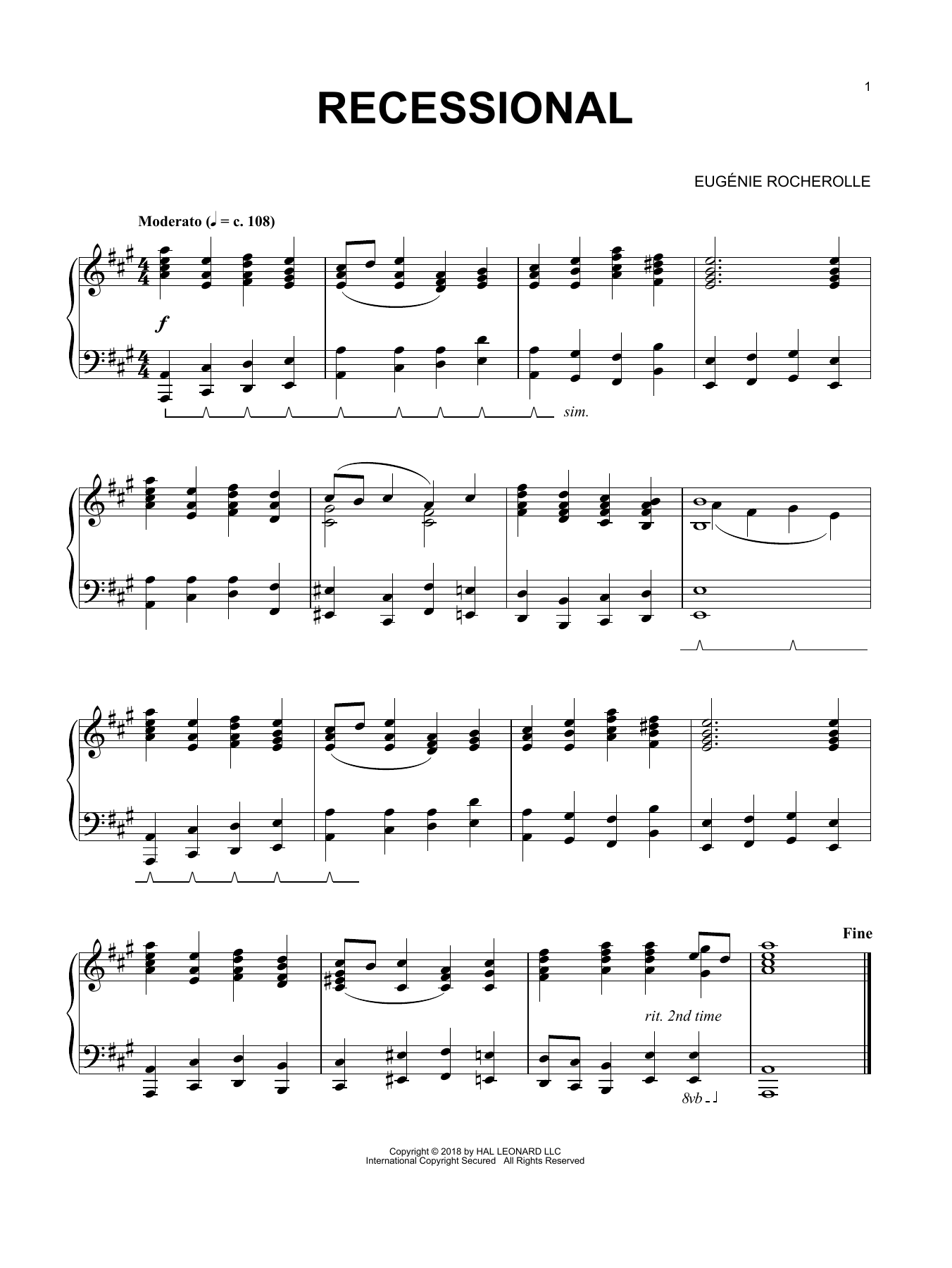 Download Eugenie Rocherolle Recessional Sheet Music