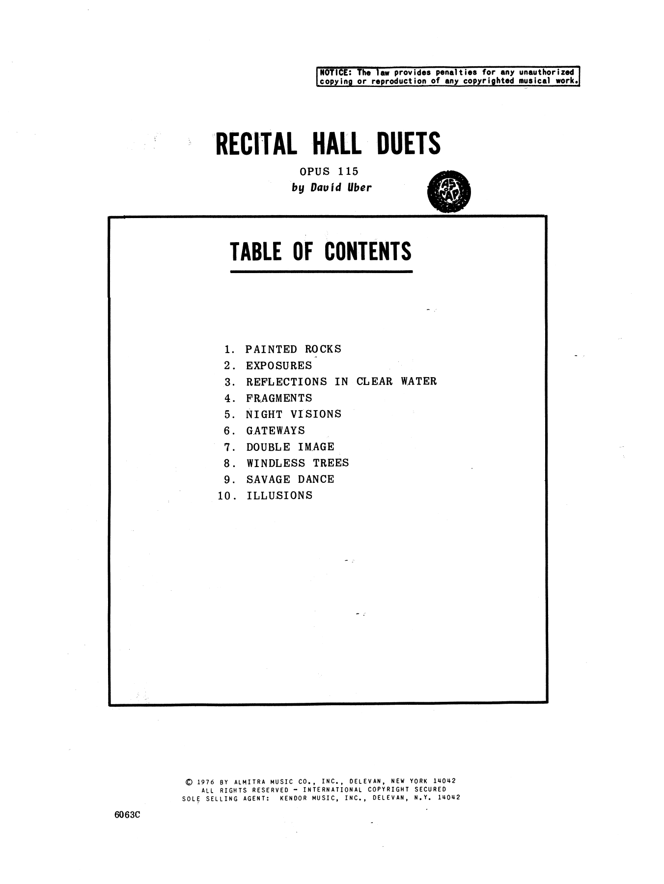 Download David Uber Recital Hall Duets Sheet Music