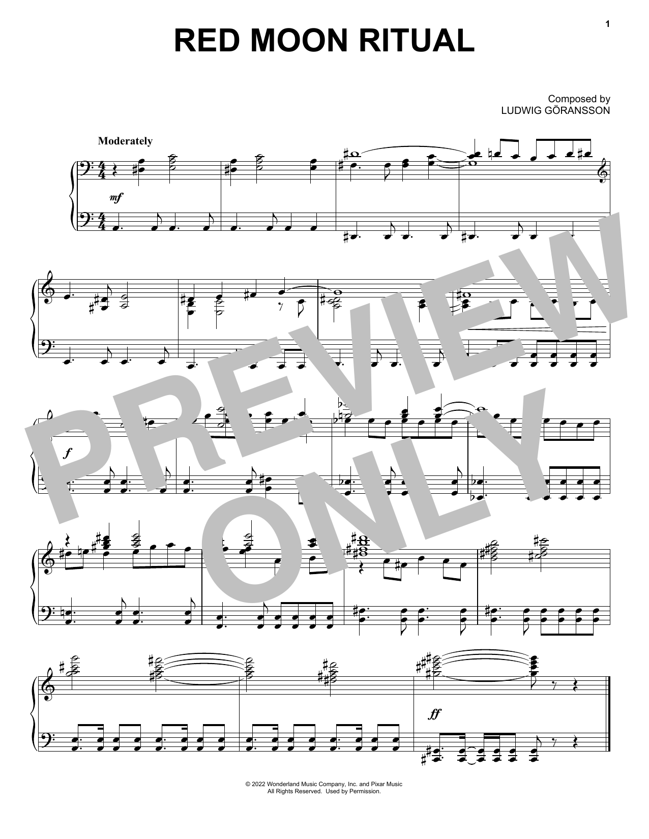Download Ludwig Göransson Red Moon Ritual (from Turning Red) Sheet Music