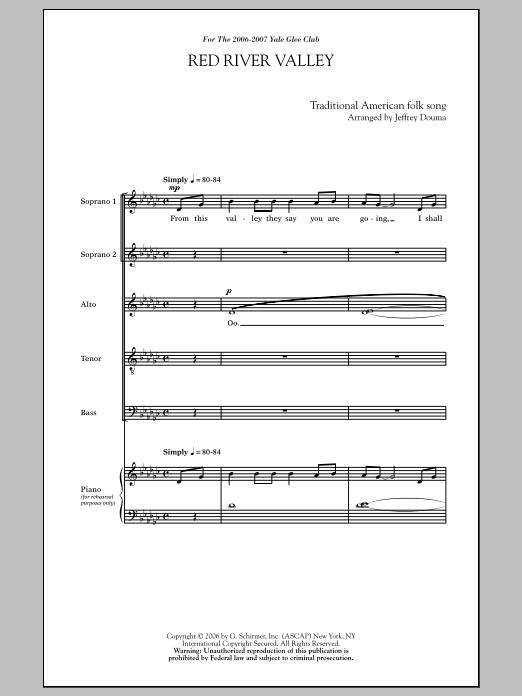 Download Songrey Douma Red River Valley Sheet Music