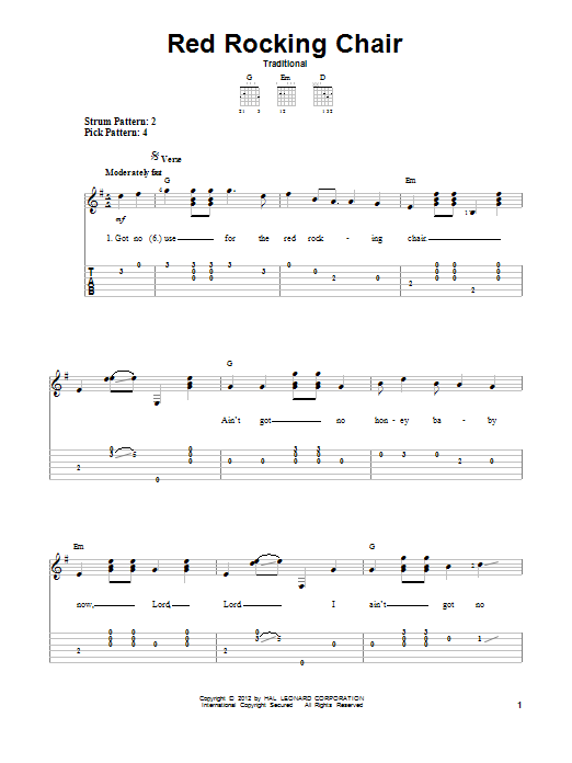 Download Traditional Red Rocking Chair Sheet Music