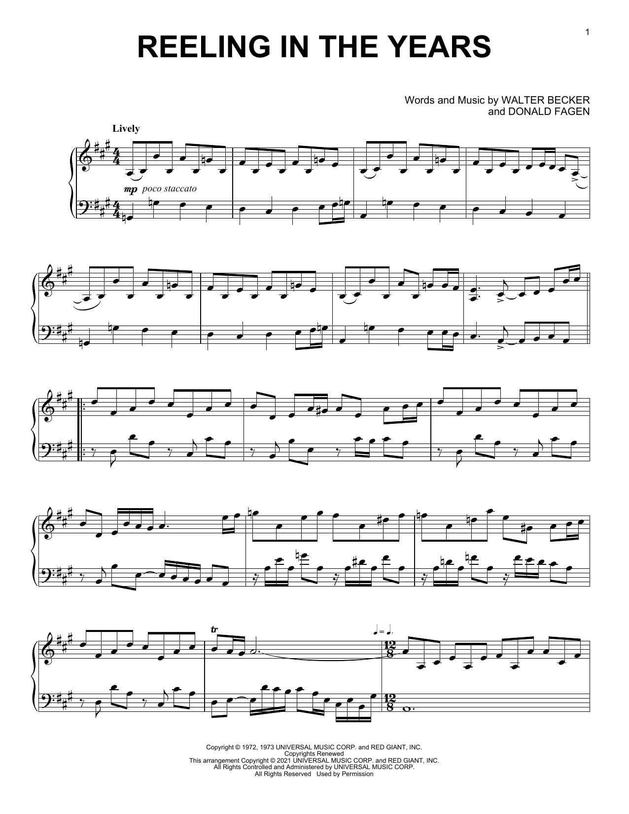 Download Steely Dan Reeling In The Years [Classical version Sheet Music