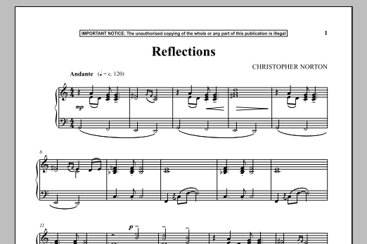 Download Christopher Norton Reflections Sheet Music