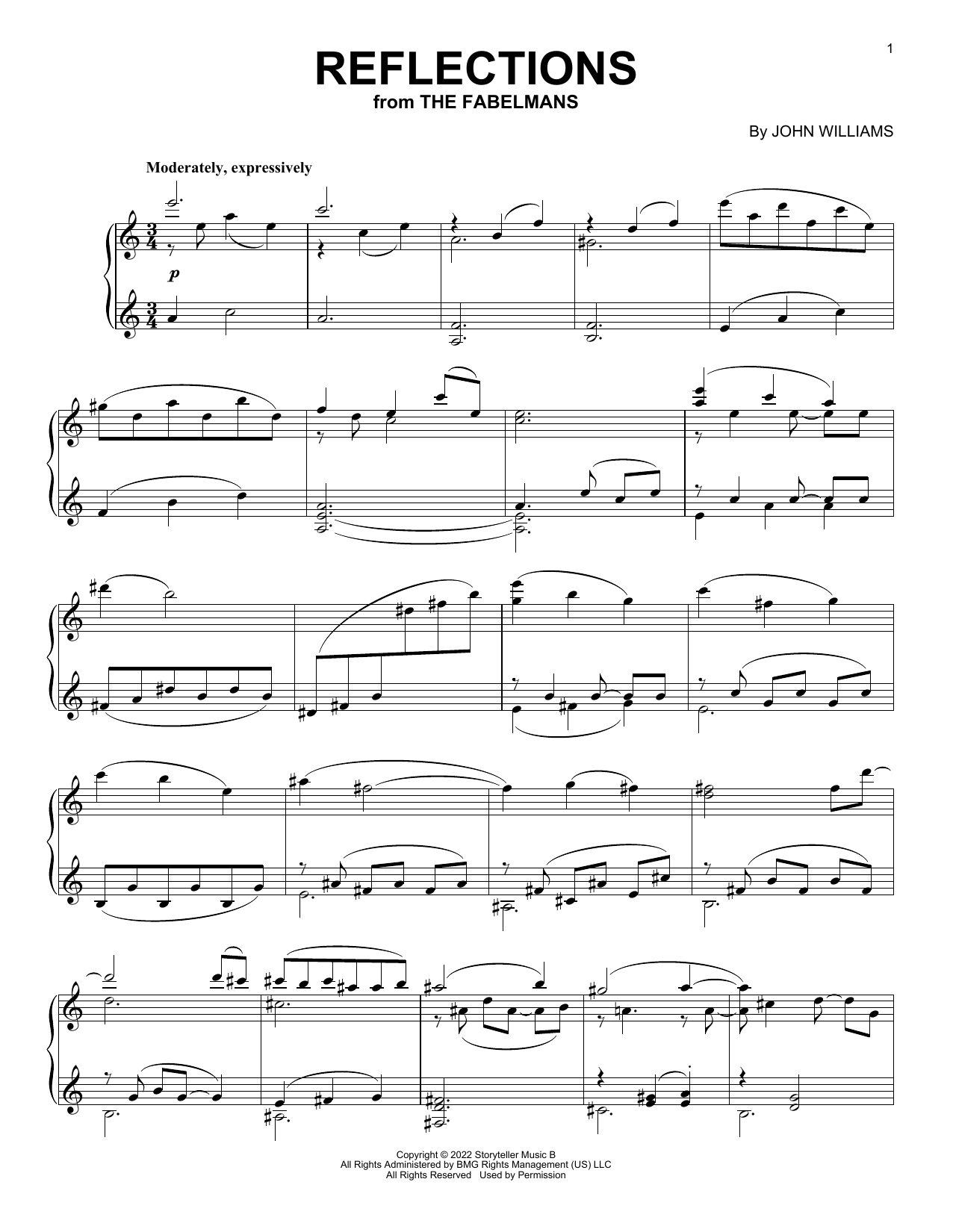 Download John Williams Reflections (from The Fabelmans) Sheet Music