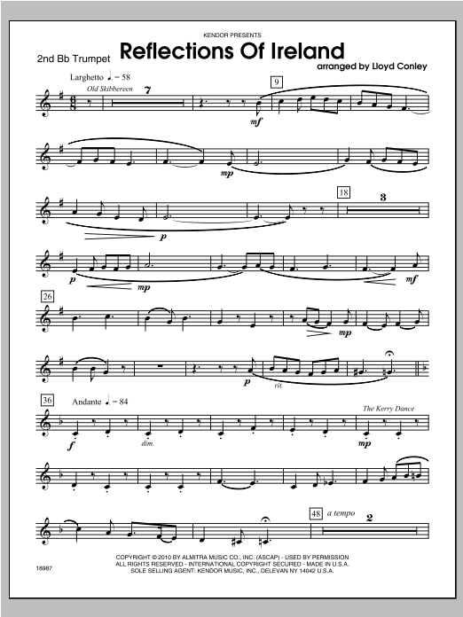 Download Conley Reflections Of Ireland - Trumpet 2 Sheet Music